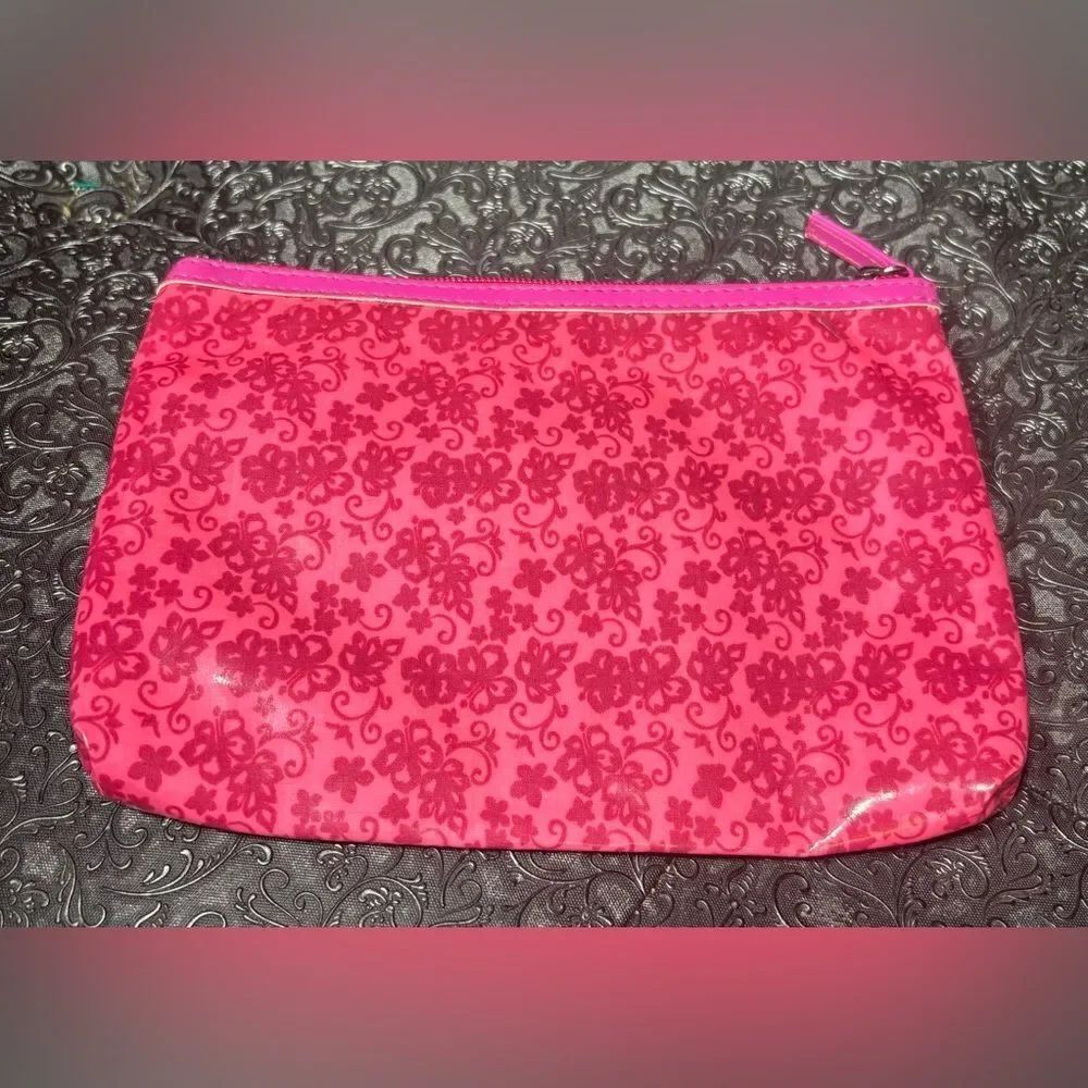 Pink Floral Zip Pouch - Women Bags NWOT